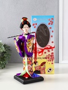 Кукла коллекционная «Японка в фиолетовом кимоно с флейтой», 25×9.5×9.5 см - Фото 5