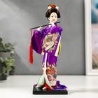 Кукла коллекционная "Японка в фиолетовом кимоно с флейтой" 25х9,5х9,5 см - Фото 6