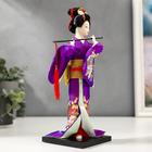 Кукла коллекционная "Японка в фиолетовом кимоно с флейтой" 25х9,5х9,5 см - Фото 7