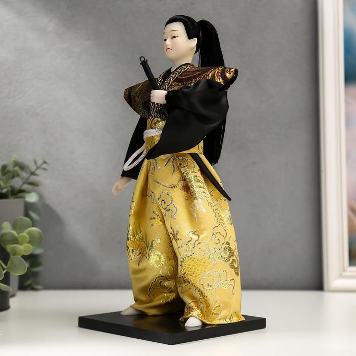Кукла коллекционная "Самурай с длинными волосами с мечом" 30х12,5х12,5 см - фото 1899674314
