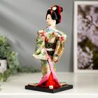 Кукла коллекционная "Японка в цветочном кимоно с бабочкой на руке" 25х9,5х9,5 см - Фото 2