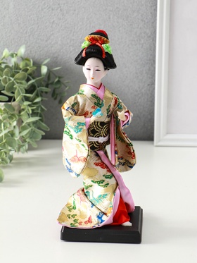 Кукла коллекционная «Японка в цветочном кимоно с бабочкой на руке», 25×9.5×9.5 см 4147020