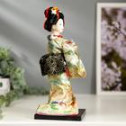 Кукла коллекционная "Японка в цветочном кимоно с бабочкой на руке" 25х9,5х9,5 см - Фото 3