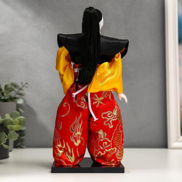 Кукла коллекционная "Воин в ярком кимоно с саблей" 30х12,5х12,5 см - фото 1898199054