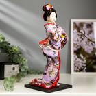 Кукла коллекционная "Японка в цветочном кимоно с бабочкой на руке" 30х12,5х12,5 см - фото 3832908