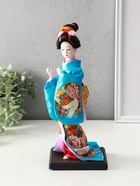 Кукла коллекционная «Японка в шелковом голубом кимоно с флейтой», 30×12.5×12.5 см - Фото 4