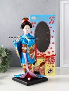 Кукла коллекционная «Японка в шелковом голубом кимоно с флейтой», 30×12.5×12.5 см - Фото 6