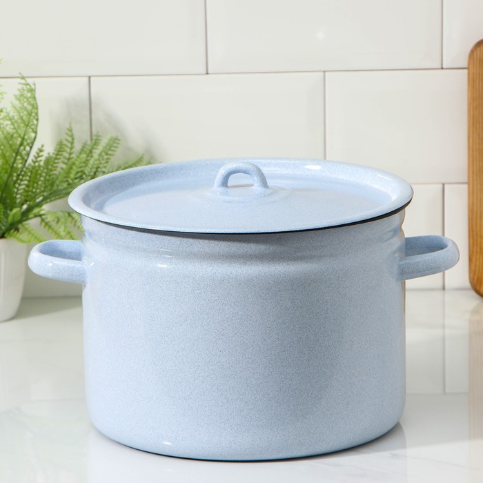 Кастрюля эмалированная, 7 л, d=25,5 см, цилиндрическая, цвет МИКС - Фото 1