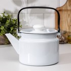 Чайник, 2 л, эмалированная сталь, белый - Фото 1