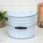 Ведро цилиндрическое эмалированное, 9 л, с крышкой, цвет МИКС - Фото 2