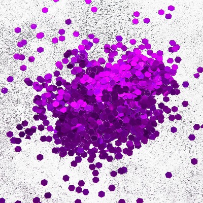 Наполнитель для шара "Конфетти шестиугольник", 4 мм, цвет фуксии, 100 г