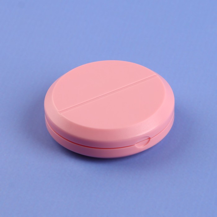 Таблетница с таблеторезкой, d = 7 × 2,3 см, 1 секция, цвет МИКС - фото 1912207407