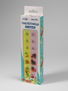 Таблетница - органайзер «Неделька», русские буквы, утро/вечер, 21.5×6.5×2 см, 14 секций, жёлтая, розовая - Фото 5