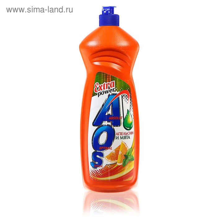 Средство для мытья посуды AOS Апельсин и мята, 900 мл - Фото 1