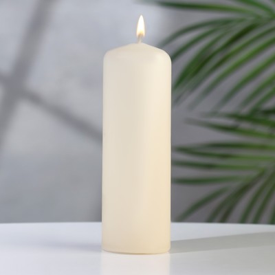 Свеча-цилиндр, 4×12 см, 15 ч, шампань