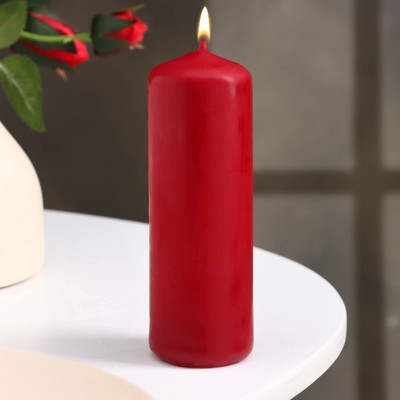 Свеча-цилиндр, 4×12 см, 15 ч, бордо