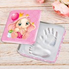 Слепок ручки малышки и прорезыватель, подарочный набор - Фото 1