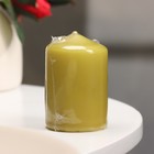 Свеча - цилиндр, 4×6 см, 9 ч, оливковая - Фото 3