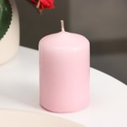 Свеча - цилиндр, 4×6 см, 9 ч, светло-розовая - Фото 4