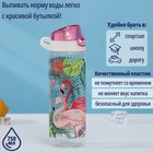 Бутылка для воды пластиковая «Фламинго», 750 мл, цвет розовый - фото 321265685