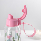 Бутылка для воды пластиковая «Тропики», 500 мл, цвет розовый - Фото 3