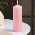 Свеча - цилиндр, 4×12 см, 15 ч, светло-розовая - Фото 1