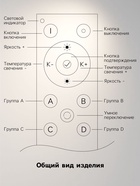 Радиопульт для трековых светильников, 2400 МГц, 50 м, 4 группы, диммер, смена оттенка, белый - Фото 2