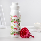 Бутылка для воды пластиковая «Тропические фламинго», 680 мл, цвет белый - Фото 4