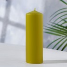 Свеча - цилиндр, 4×12 см, 15 ч, оливковая - фото 8805893
