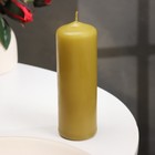 Свеча - цилиндр, 4×12 см, 15 ч, оливковая - Фото 2