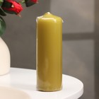 Свеча - цилиндр, 4×12 см, 15 ч, оливковая - Фото 3
