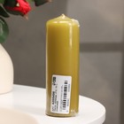 Свеча - цилиндр, 4×12 см, 15 ч, оливковая - Фото 4