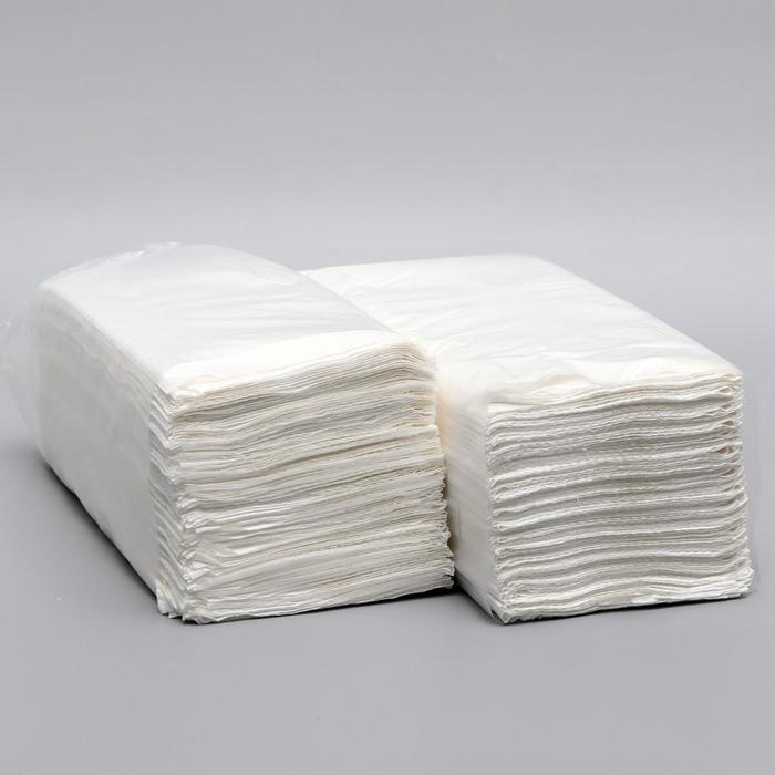Полотенца бумажные, V-сложения, 23х20 см, 25 г/м2, 200 шт, белые - Фото 1