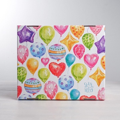 Коробка подарочная складная, упаковка, «Яркие шары», 31 х 25.5 х 16 см