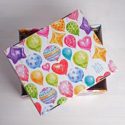 Коробка подарочная складная, упаковка, «Яркие шары», 31 х 25.5 х 16 см