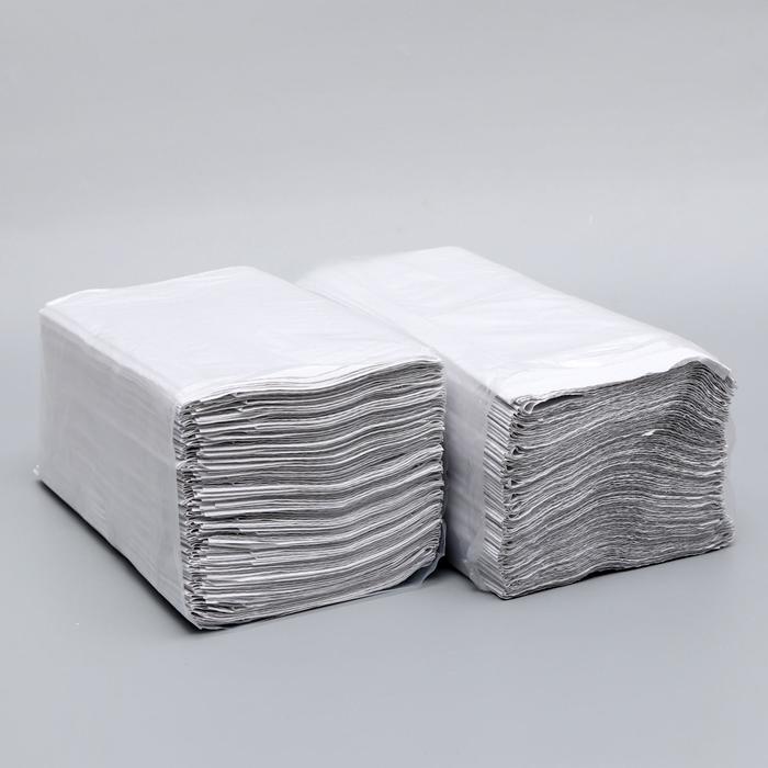 Полотенца бумажные, V-сложения, 23х20 см, 35 г/м2, 200 шт, серые - Фото 1