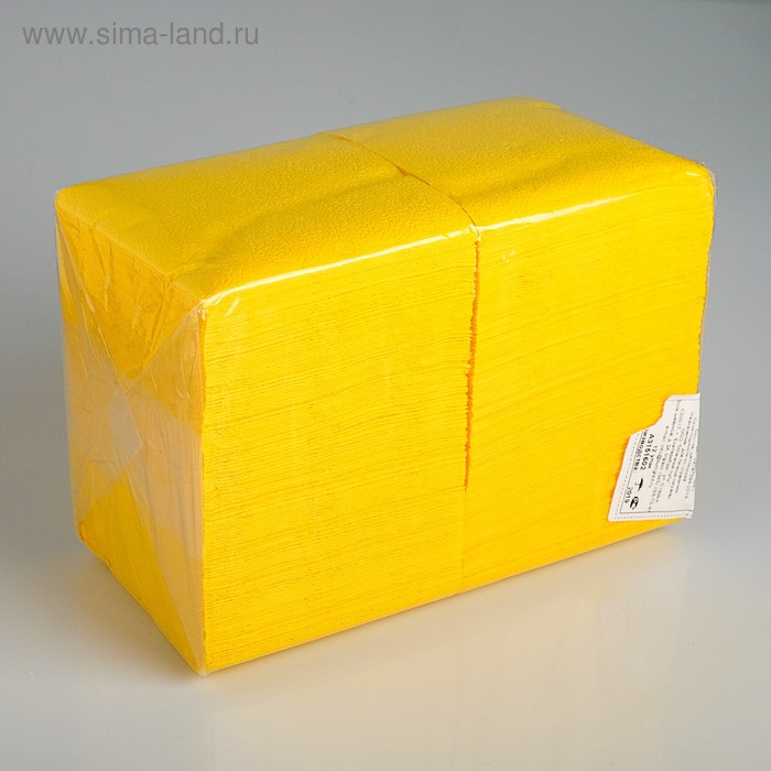Салфетки бумажные жёлтые Big Pack, 24*24 см, 350 шт. - Фото 1