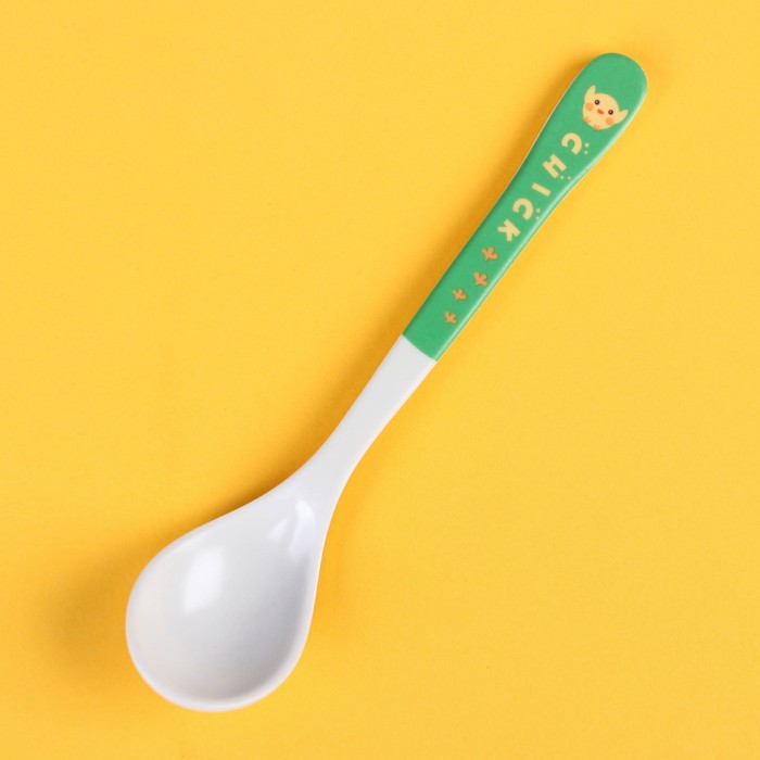 Ложка детская для кормления из бамбука, форма круг, цвет МИКС - Фото 1