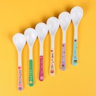 Ложка детская для кормления из бамбука, форма круг, цвет МИКС - Фото 2