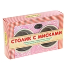 Подставка с двумя мисками "Розовый бантик", 2 х 150 мл - Фото 2