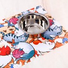 Коврик под миску «Сытый котик» 43×28 см - Фото 3