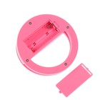 Светодиодная кольцевая лампа для телефона LuazON AKS-03, от батареек, 3 режима, розовая - Фото 8