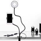 Светодиодная кольцевая лампа Luazon СК-001, гибкая ножка, 5 Вт, 12 ламп, 10 режимов - Фото 2