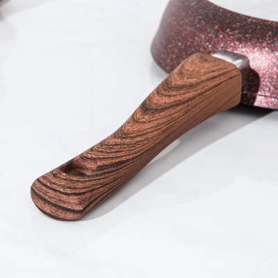 Сковорода KUKMARA Granit ultra, d=28 см, съёмная ручка, антипригарное покрытие, коричневая