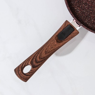 Сковорода KUKMARA Granit ultra, d=28 см, съёмная ручка, антипригарное покрытие, коричневая
