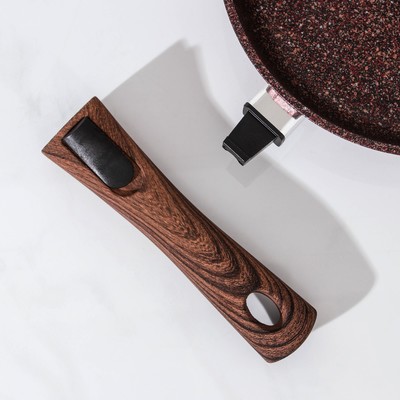 Сковорода KUKMARA Granit ultra, d=28 см, съёмная ручка, антипригарное покрытие, коричневая