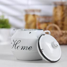 

Банка для сыпучих продуктов Home, 1 л, 15×13×14,5 см, цвет белый