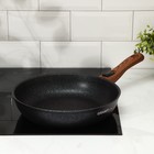 Сковорода KUKMARA Granit ultra blue, d=28 см, съёмная ручка, антипригарное покрытие, алюминий, чёрная - Фото 6
