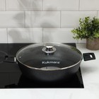 Сотейник KUKMARA, d=30 см, съёмные ручки, стеклянная крышка, антипригарное покрытие, алюминий, тёмно-серая - Фото 6