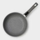 Сковорода, d=24 см, съёмная ручка, антипригарное покрытие, цвет светлый мрамор - фото 20923374